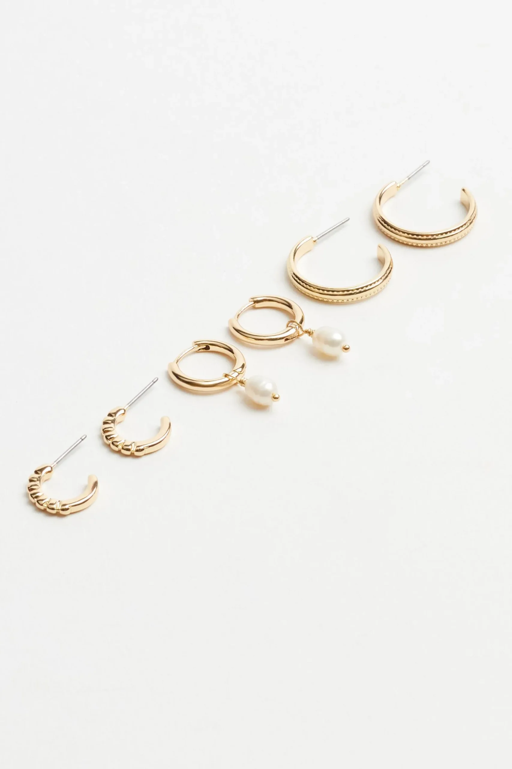 3 Pack Pearl Drop & Hoop Earrings*Garage Clothing Fashion