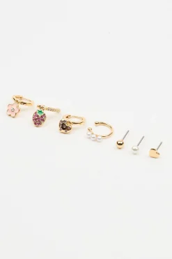 7 Pack Strawberry & Pearl Earrings*Garage Clothing Best Sale