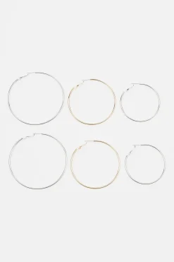 3 Pack Thin Oversized Hoop Earrings*Garage Clothing Clearance