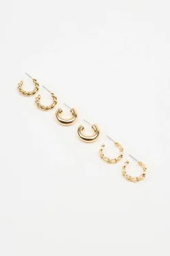 3 Pack Twist & Chain Earrings*Garage Clothing Hot