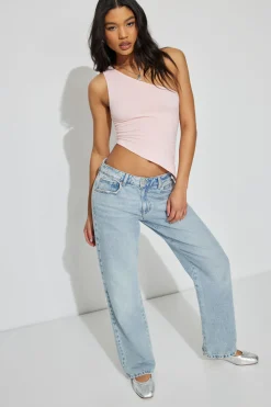 Asymmetric Off Shoulder Tank Top*Garage Clothing Clearance