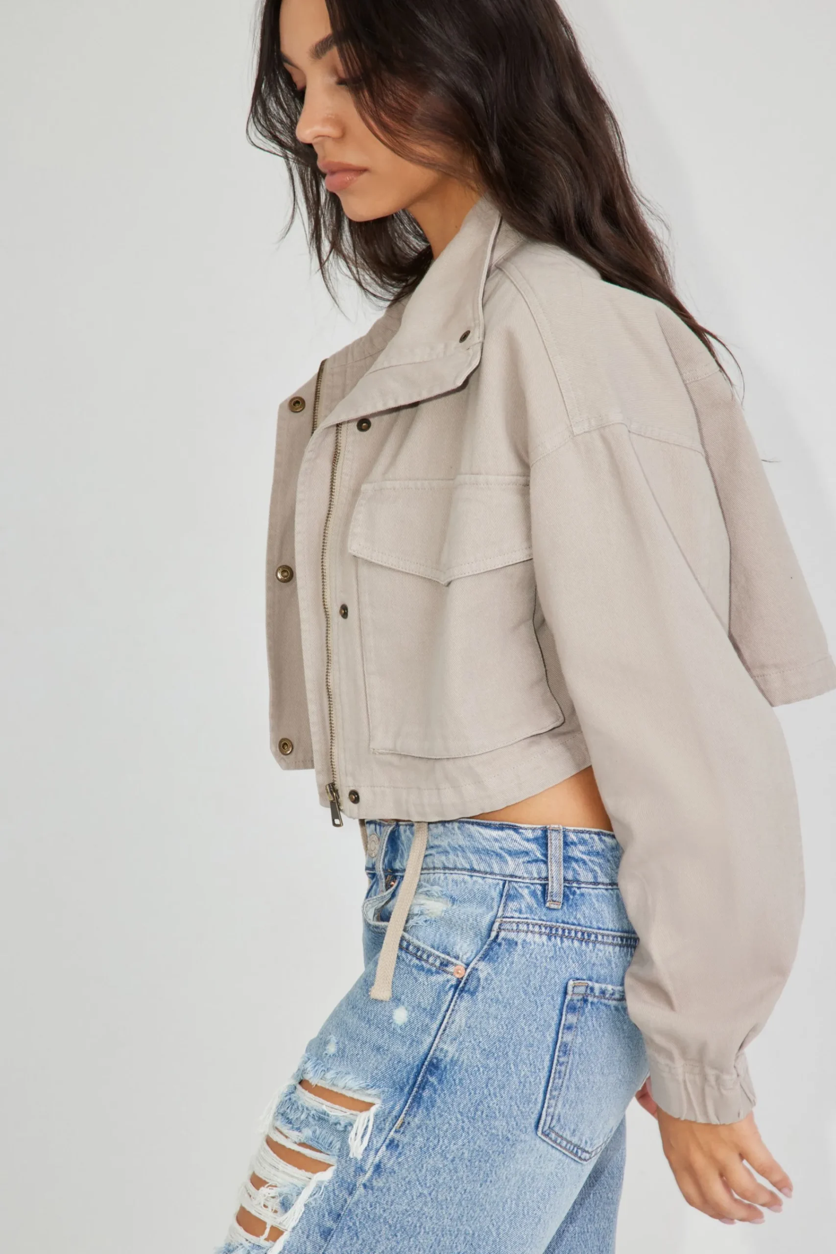 Cropped Utility Denim Jacket*Garage Clothing Best Sale