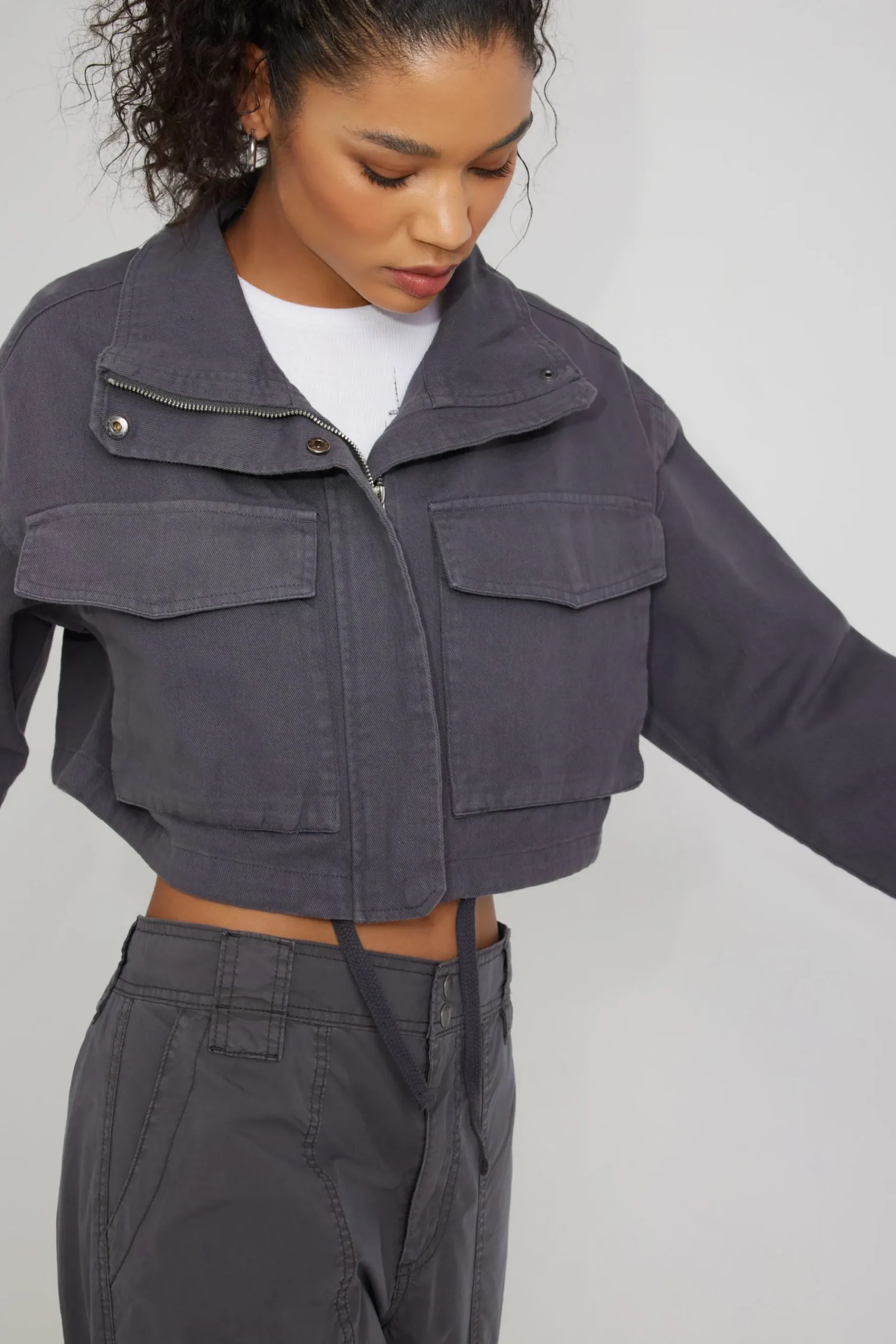 Cropped Utility Denim Jacket*Garage Clothing Store