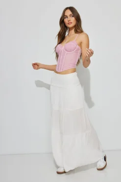 Eliana Smocked Peasant Midi Skirt*Garage Clothing Store