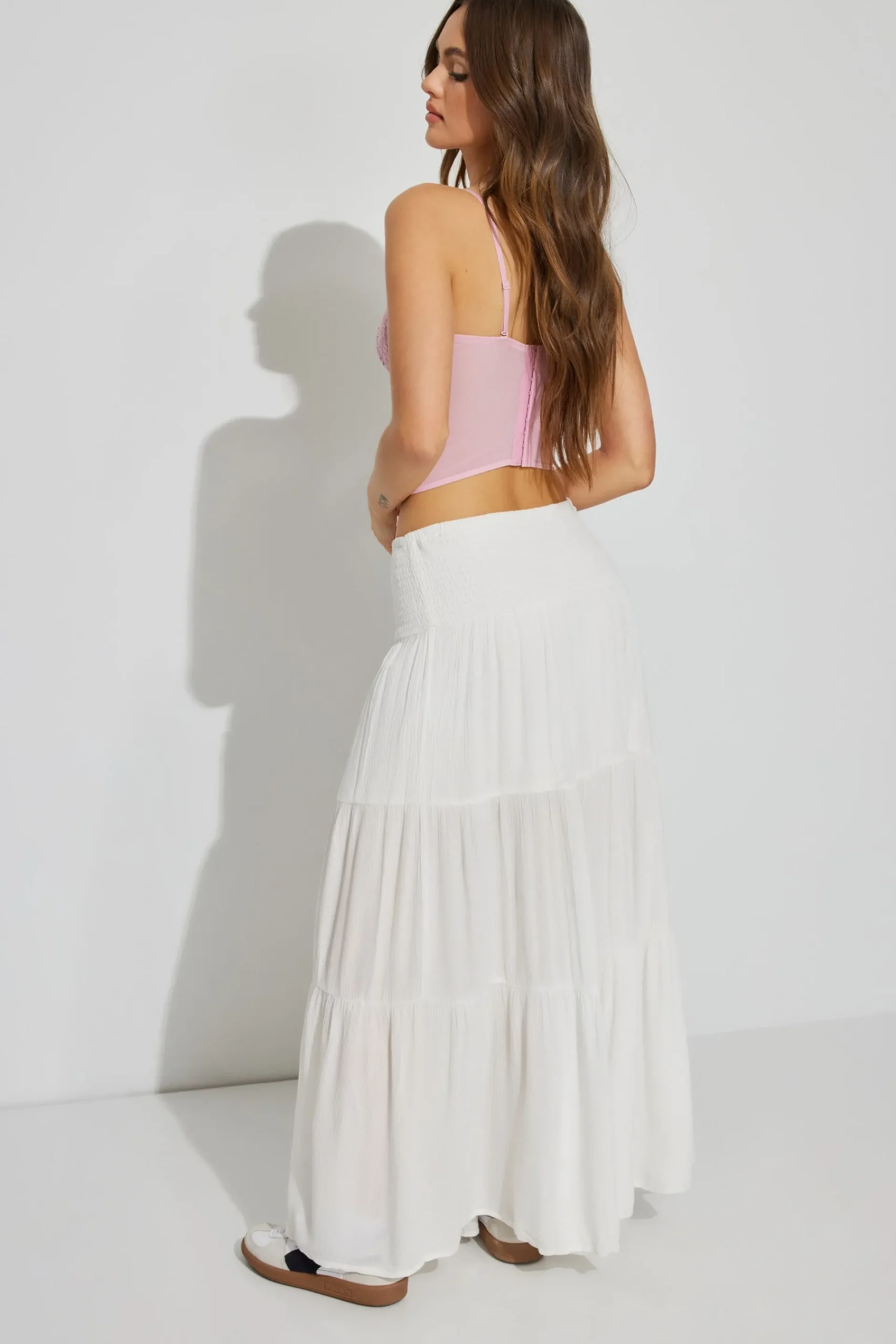 Eliana Smocked Peasant Midi Skirt*Garage Clothing Store