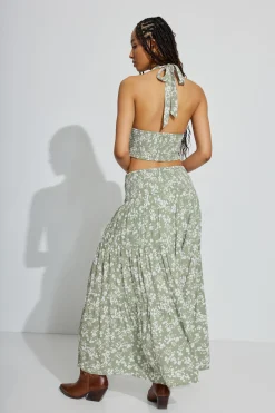 Eliana Smocked Peasant Midi Skirt*Garage Clothing Best