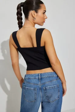 Flyaway Lace Rib Top*Garage Clothing Discount