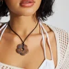 Glass Flower Cord Necklace*Garage Clothing Shop