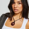 Glass Oval Cord Necklace*Garage Clothing Discount