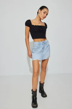 High Rise Denim Skirt*Garage Clothing Clearance