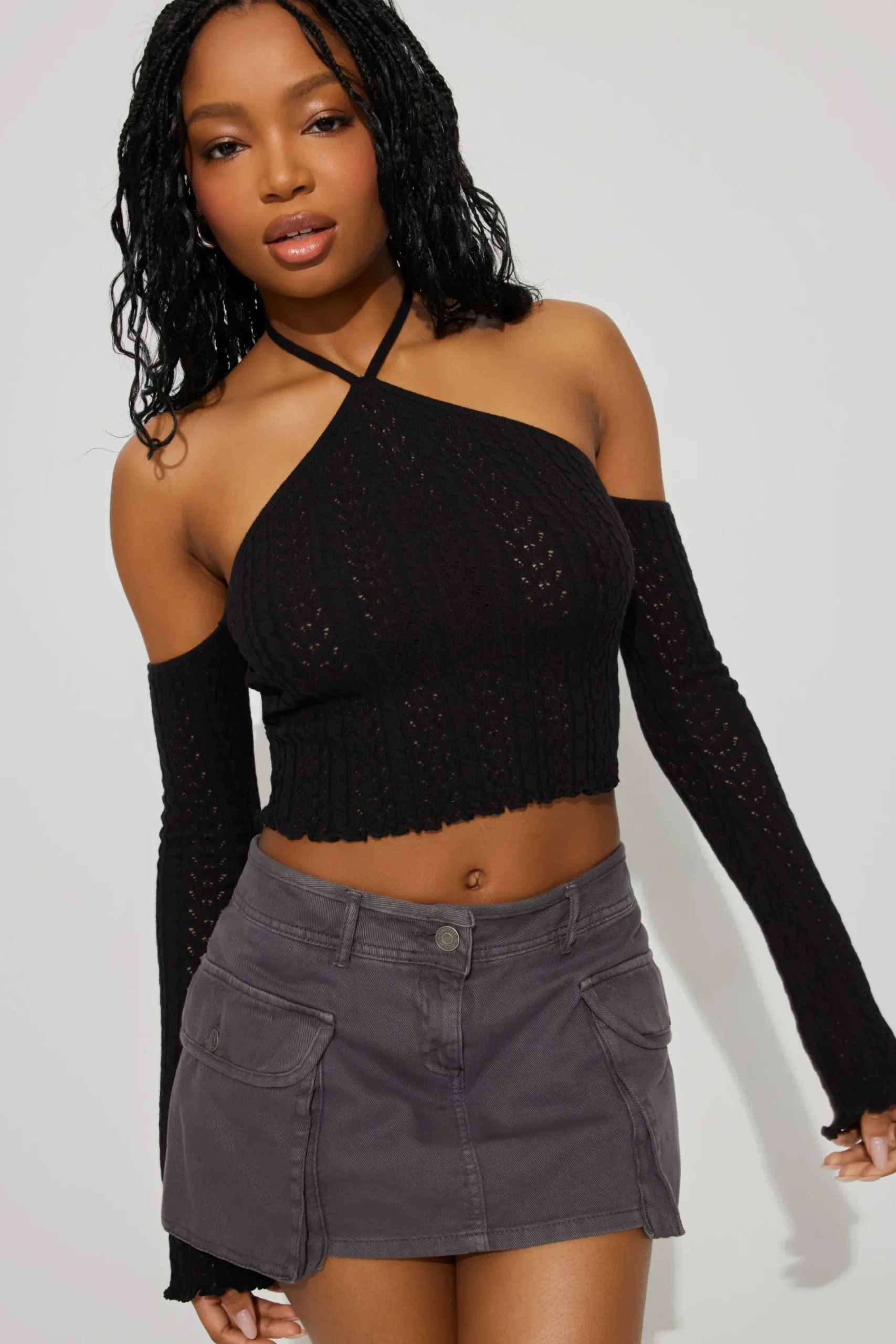 Pointelle Halter Top*Garage Clothing Clearance