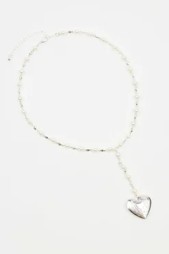 Rosary Heart Locket Necklace*Garage Clothing Sale