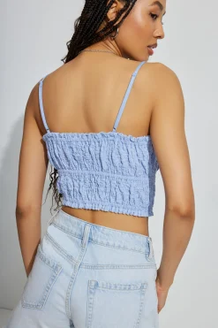 Scrunch Knit Tie Front Cami*Garage Clothing Cheap
