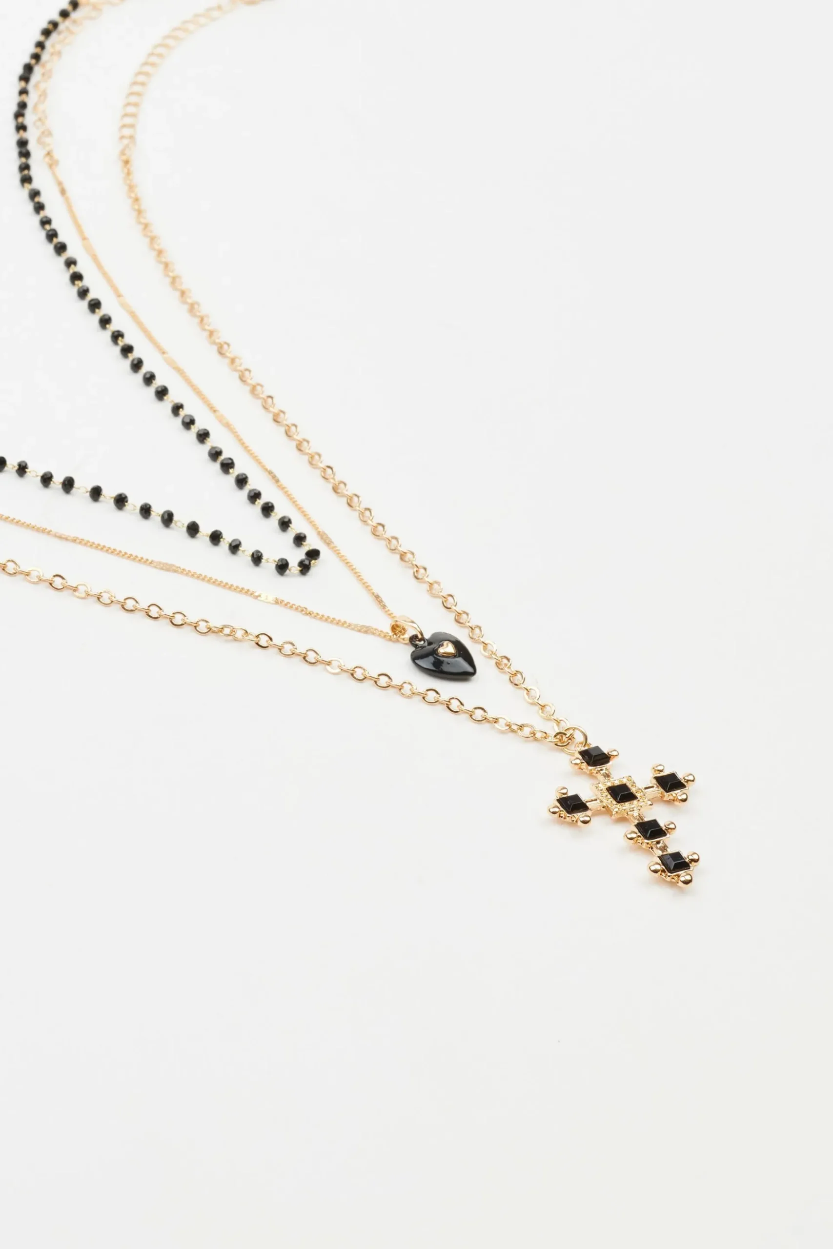 Set Of 3 Cross & Heart Necklaces*Garage Clothing Fashion