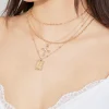Set Of 4 Cross & Rose Pendant Necklaces*Garage Clothing Outlet