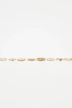 Set Of 8 Delicate Gem Rings*Garage Clothing Best