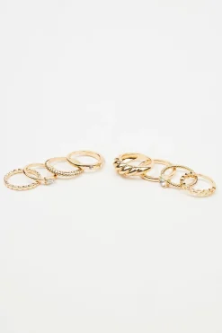 Set Of 8 Delicate Gem Rings*Garage Clothing Best