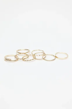 Set Of 10 Gem, Rose & Star Rings*Garage Clothing Sale