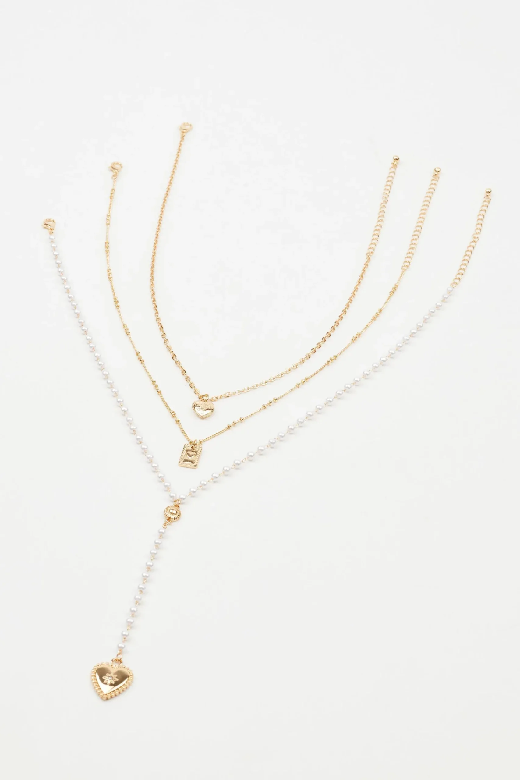 Set Of 3 Heart Pendant Necklace*Garage Clothing Flash Sale
