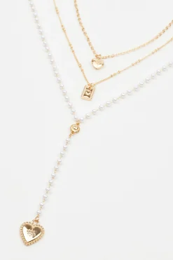 Set Of 3 Heart Pendant Necklace*Garage Clothing Flash Sale