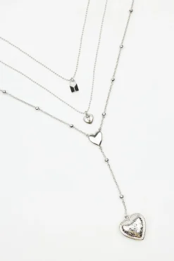 Set Of 3 Hearts & Lock Necklaces*Garage Clothing Cheap