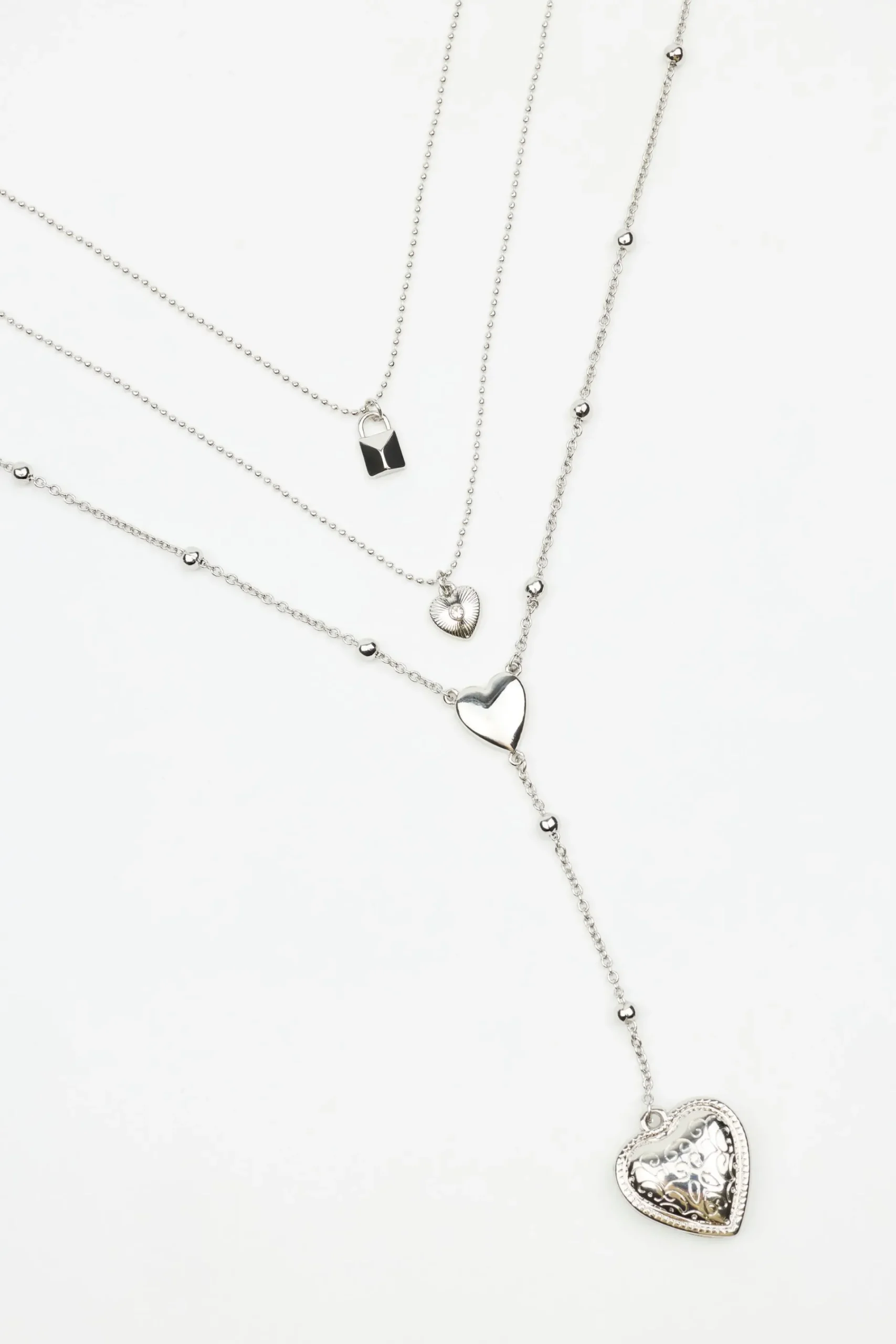 Set Of 3 Hearts & Lock Necklaces*Garage Clothing Cheap