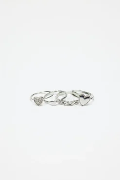 Set Of 10 Hearts Ring Pack*Garage Clothing New