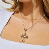 Set Of 2 Pearl & Cross Rosary Necklace*Garage Clothing Discount