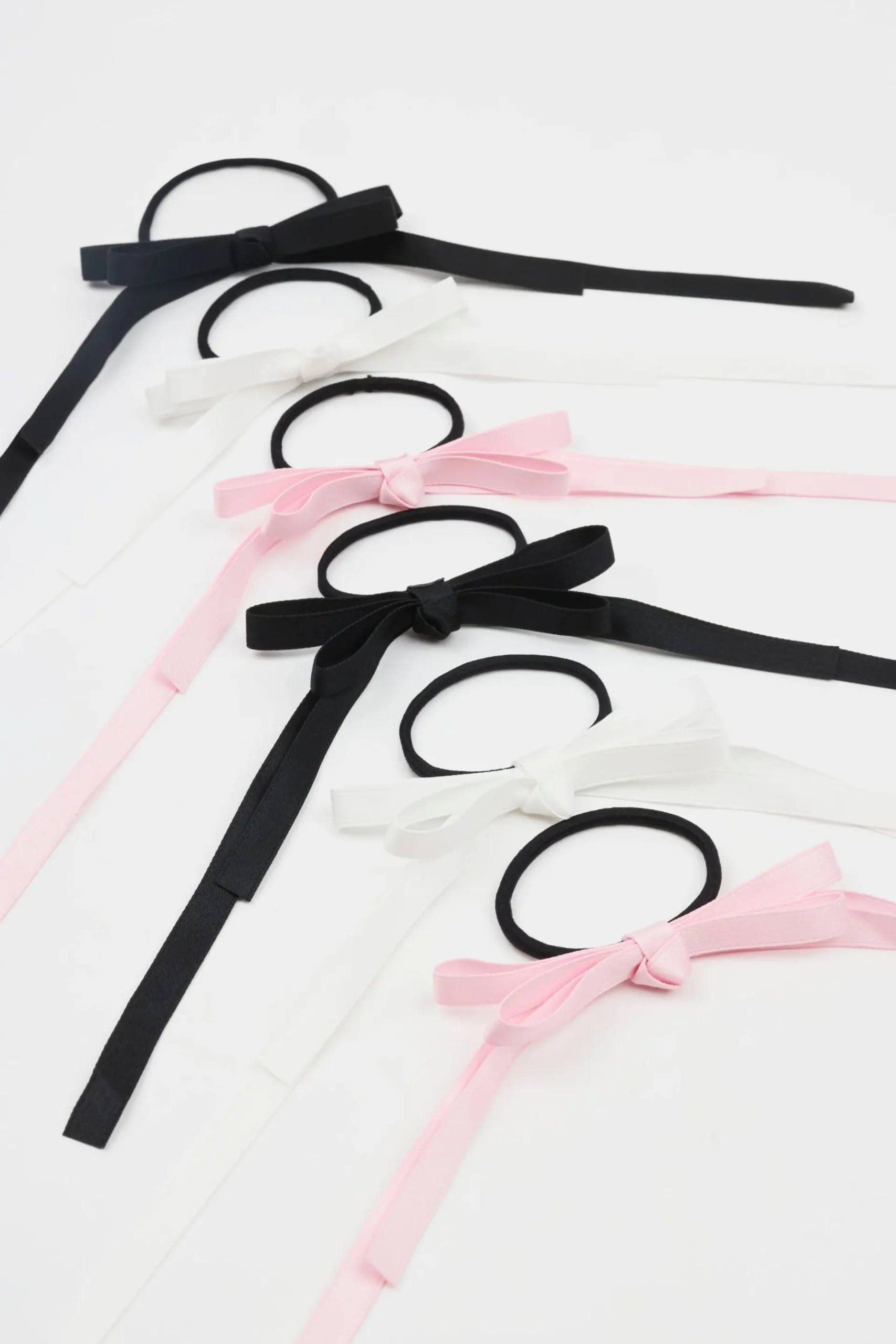 Set Of 6 Ribbon Bow Hair Elastics*Garage Clothing Cheap