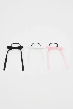 Set Of 6 Ribbon Bow Hair Elastics*Garage Clothing Cheap