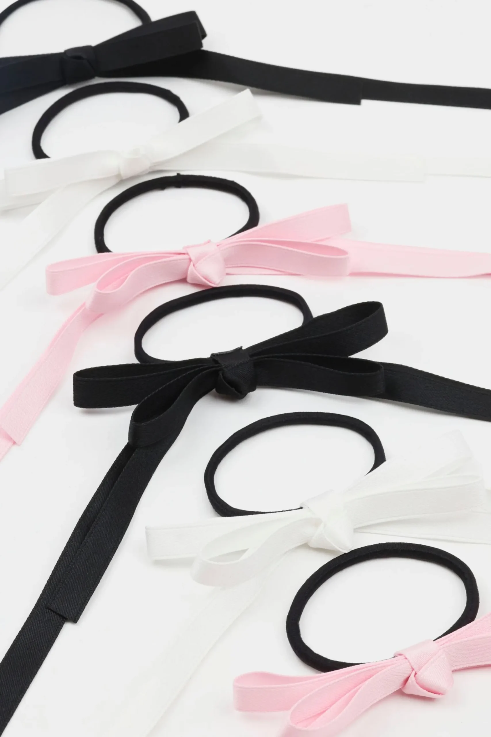 Set Of 6 Ribbon Bow Hair Elastics*Garage Clothing Cheap