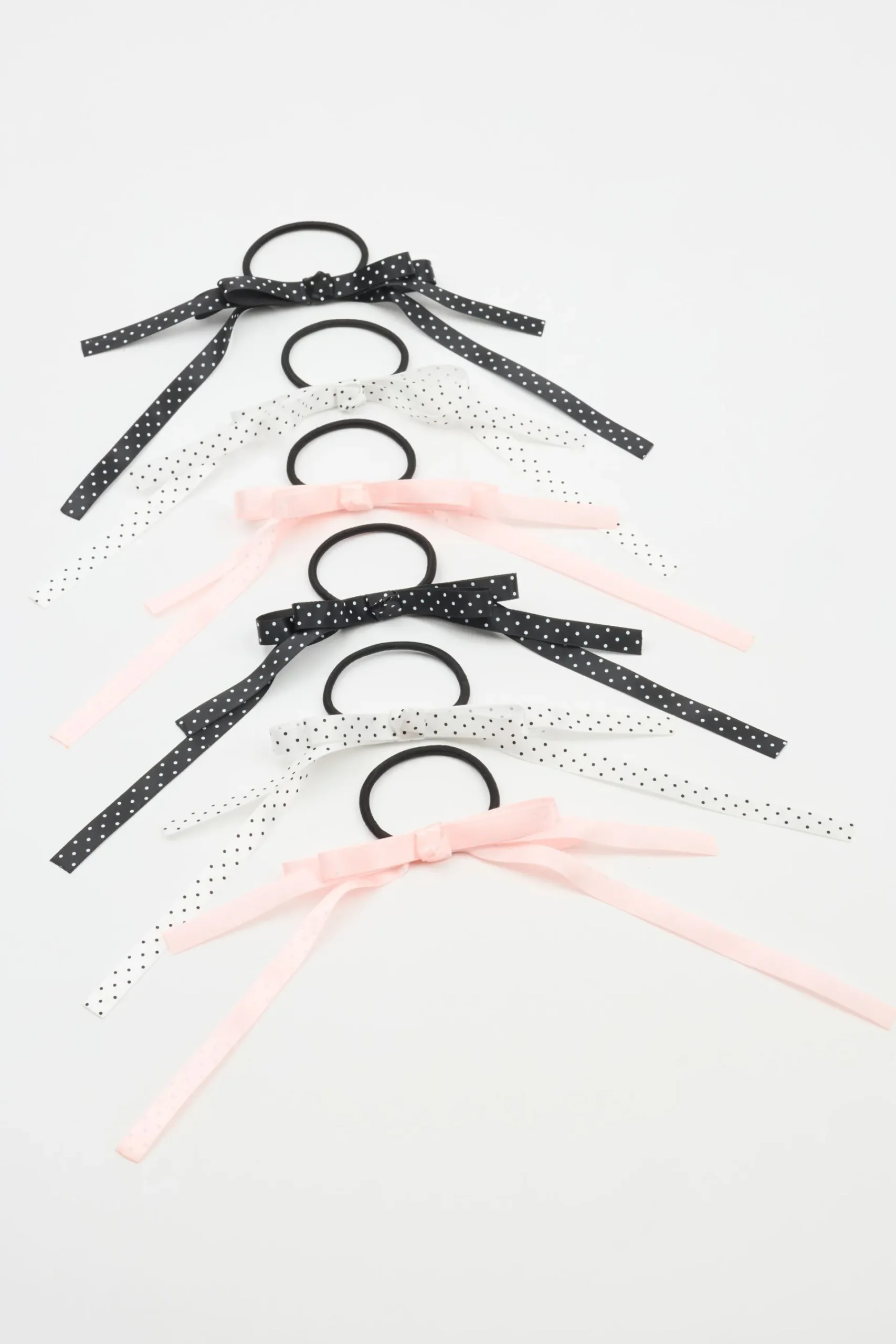 Set Of 6 Ribbon Bow Hair Elastics*Garage Clothing New