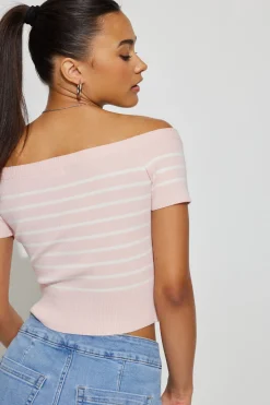 Short Sleeve Off Shoulder Sweater*Garage Clothing Flash Sale