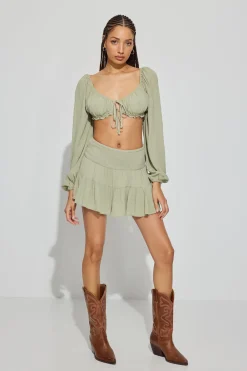 Smocked Mini Skort*Garage Clothing Best Sale