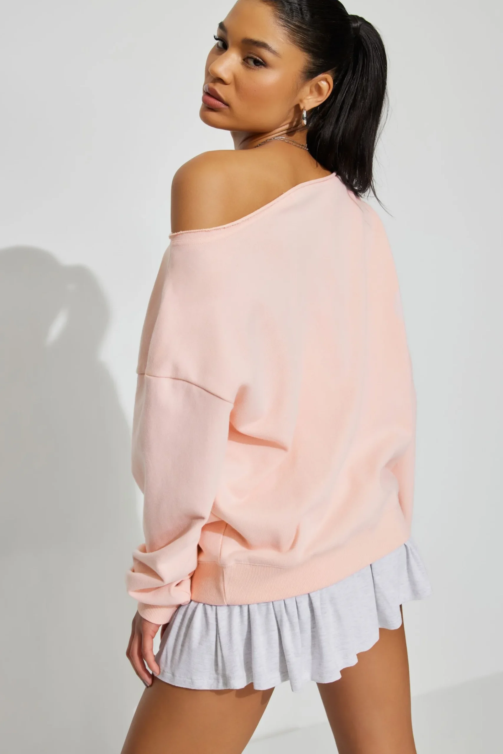 Soft Terry Off Shoulder Sweatshirt*Garage Clothing Shop