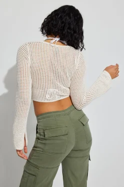 Square Neck Open Knit Sweater*Garage Clothing Best
