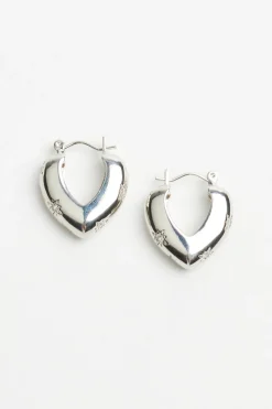 Vintage Gemmed Heart Huggie Earrings*Garage Clothing Best Sale