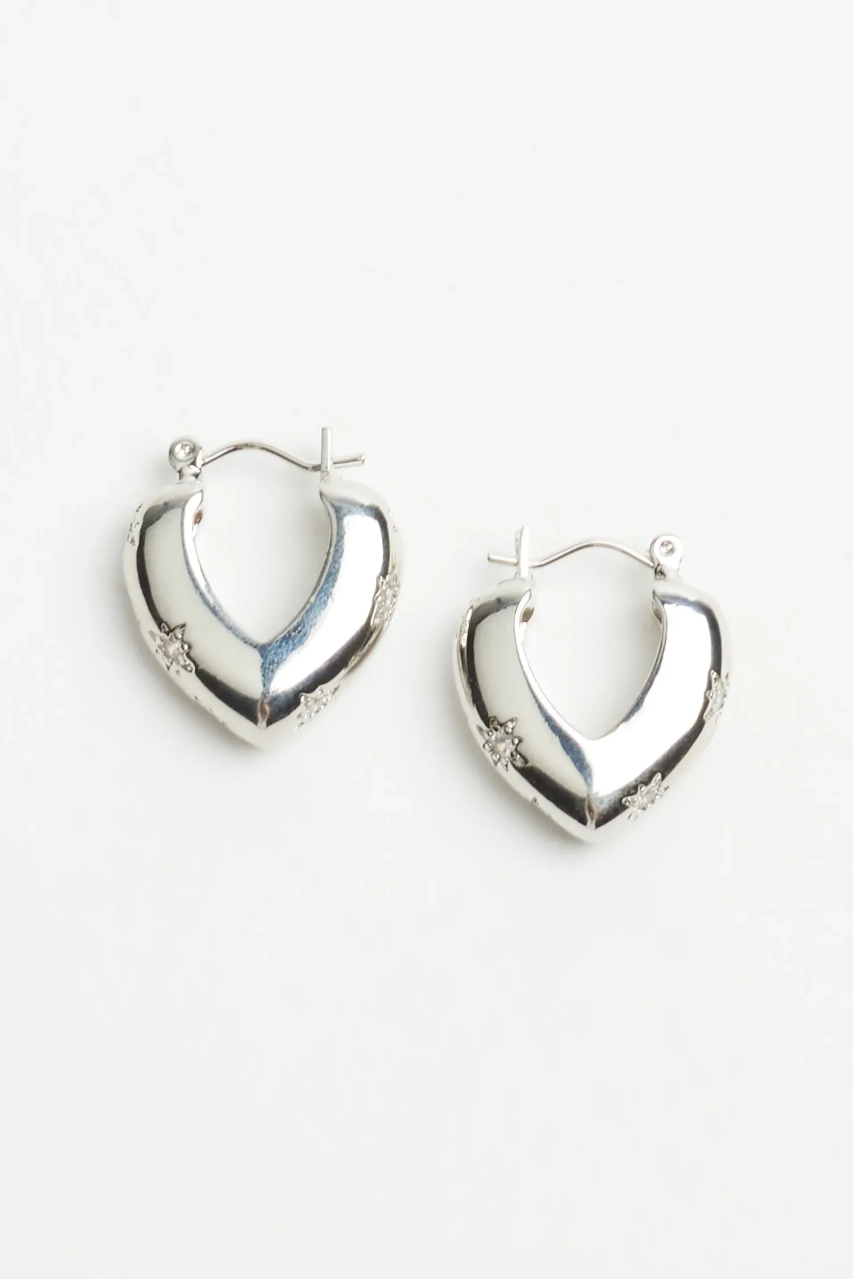 Vintage Gemmed Heart Huggie Earrings*Garage Clothing Best Sale