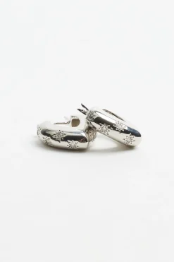 Vintage Gemmed Heart Huggie Earrings*Garage Clothing Best Sale