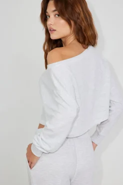 Waffle Off Shoulder Top*Garage Clothing Sale